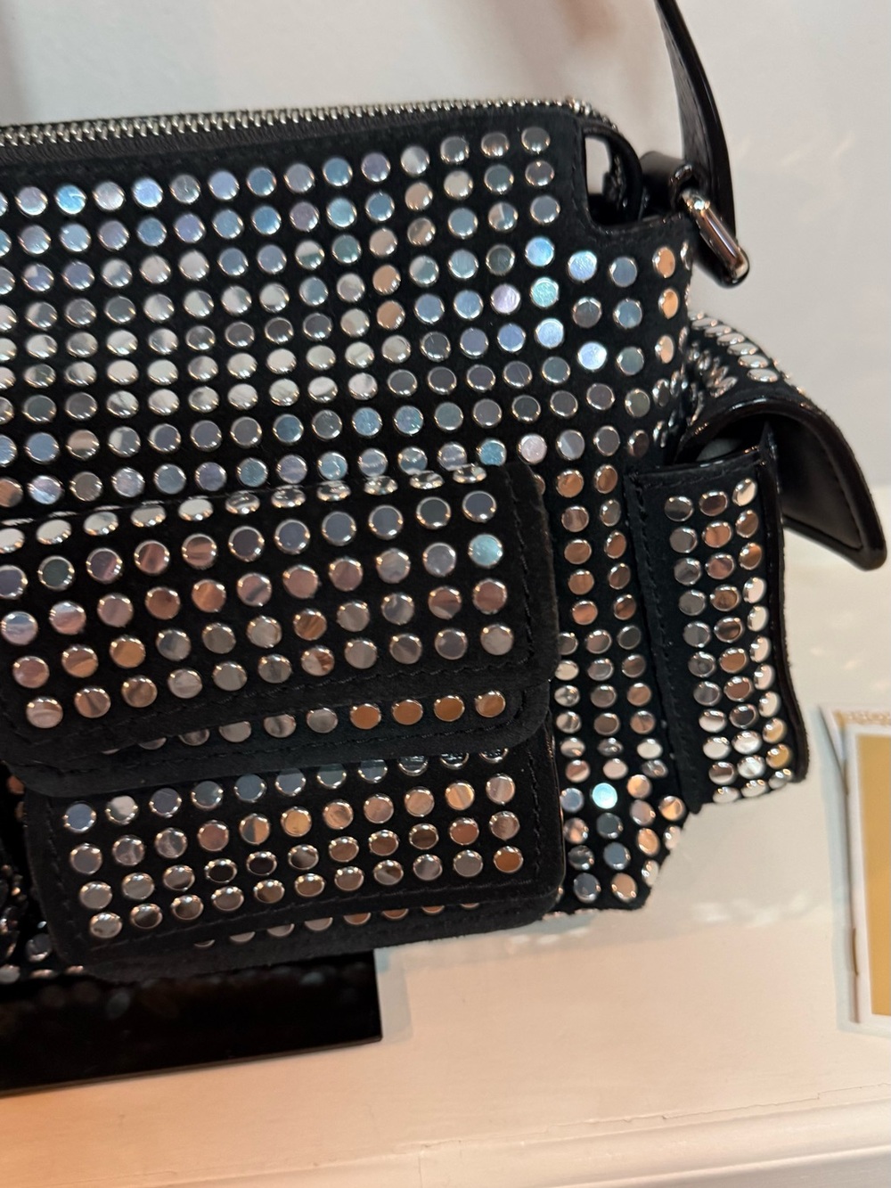 Michael Kors Dalota Black Studded Crossbody with Silver Accents - Picture 6 of 11